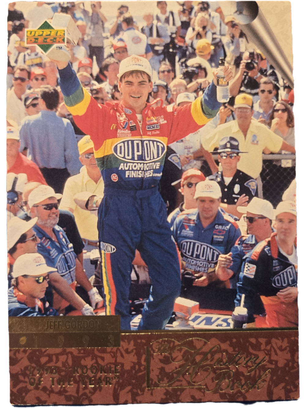 Jeff Gordon 1996 Upper Deck History Book 138 1993 Rookie of Year Trading Card
